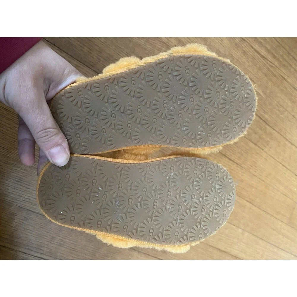 Ugg Oh Yeah Orange Sheepskin Slippers Poppyseed California Toddler Girls 10